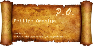 Philipp Orsolya névjegykártya